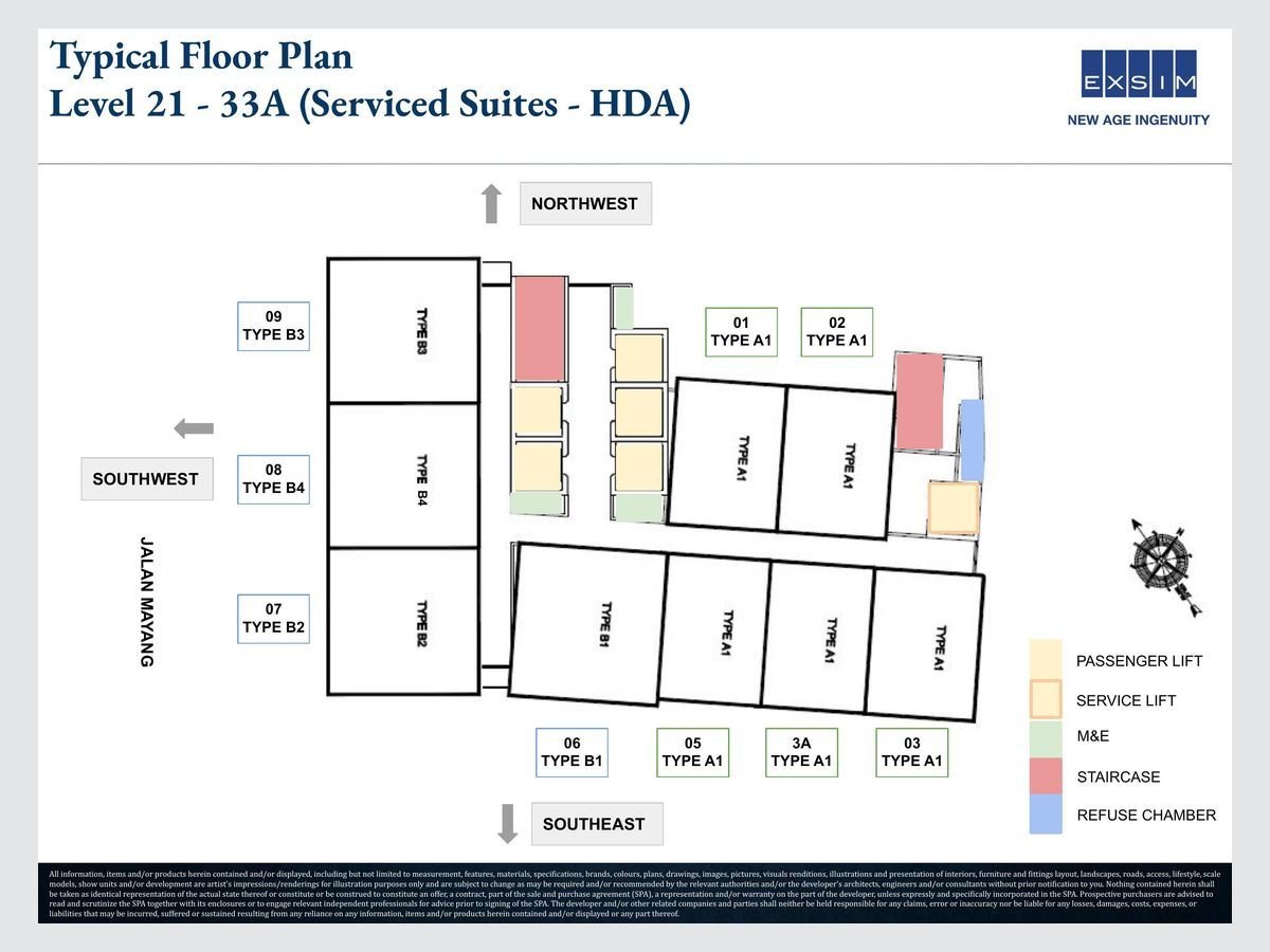 Kyliez Suites Typical floor plate · Levels 21–33A floor plan