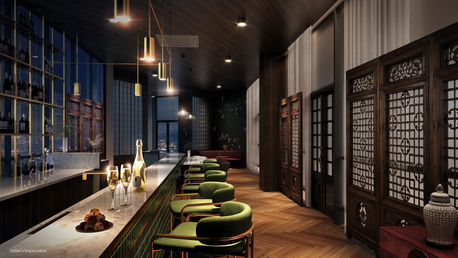 Noordinz Suites @ George Town — Lounge bar, artist’s impression