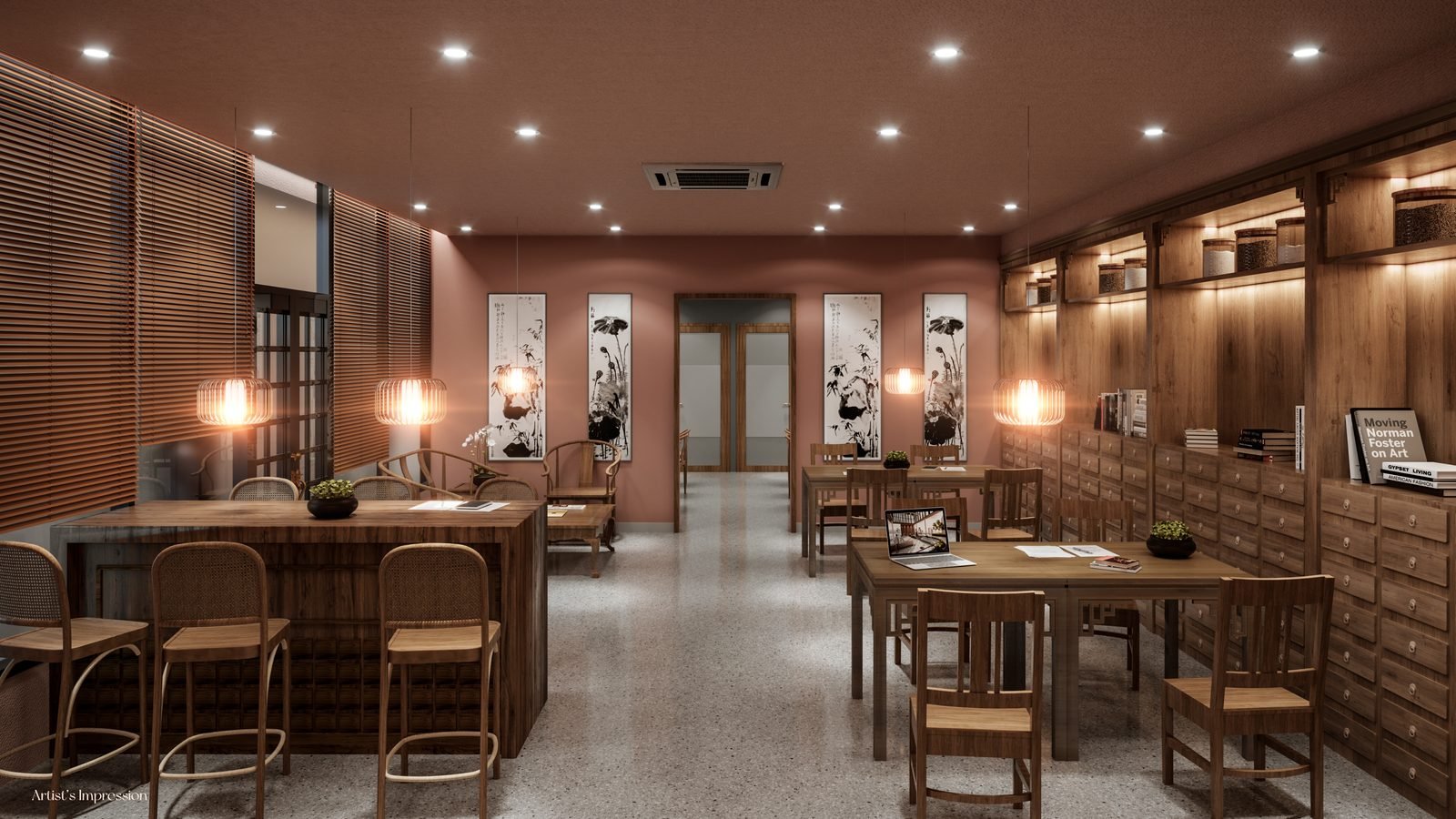 Noordinz Suites @ George Town — Café & reading lounge, artist’s impression