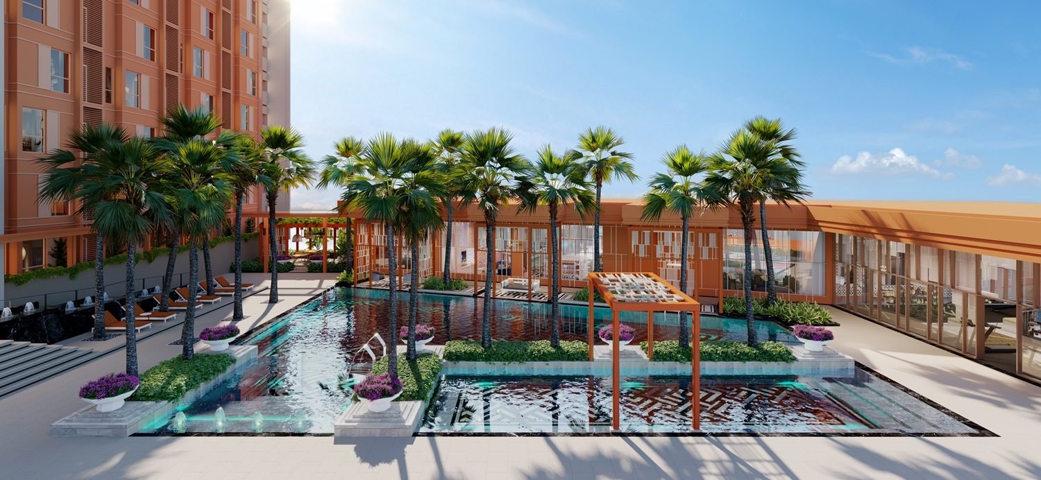 Qubaz Suites — Swimming pool, artist’s impression