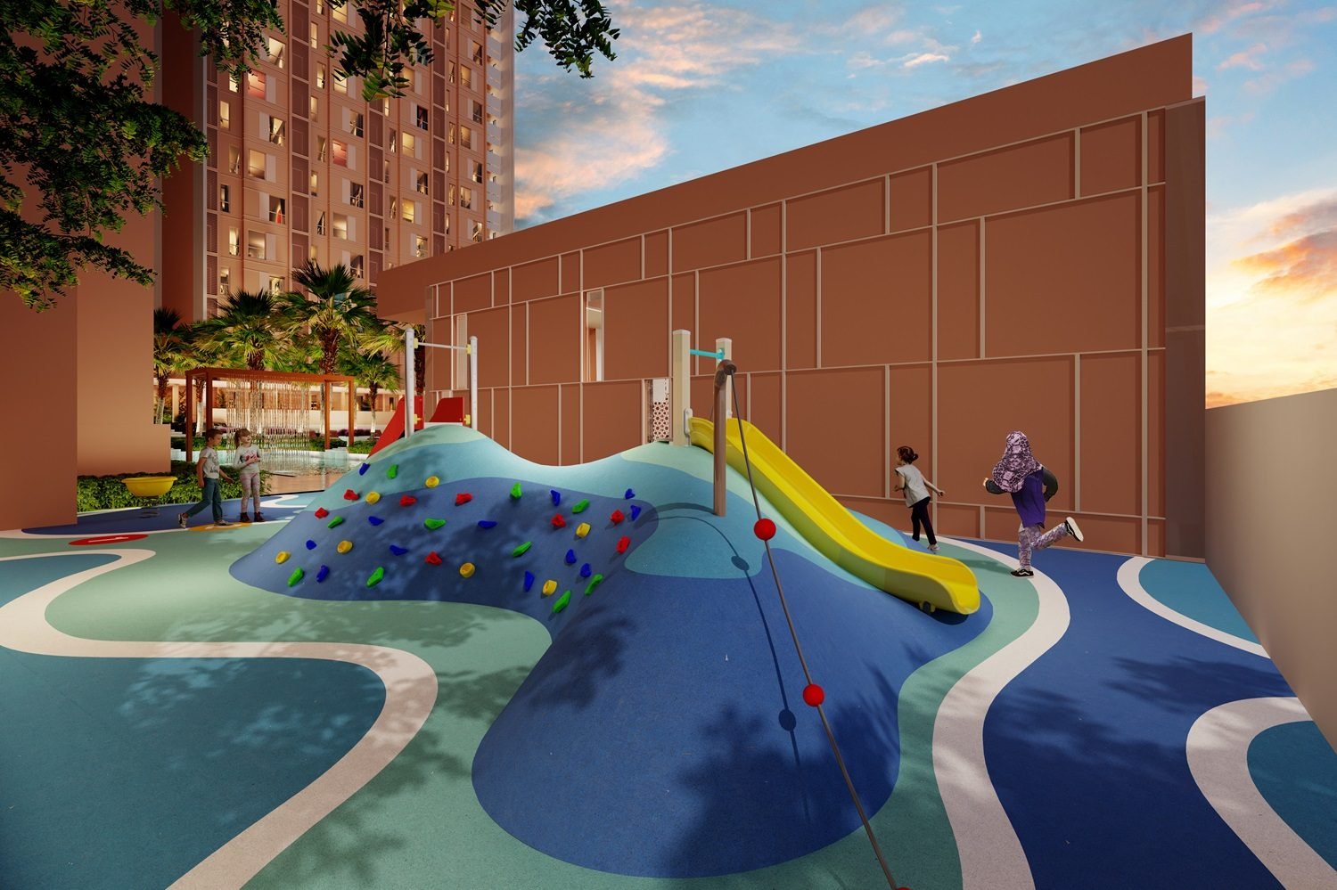 Qubaz Suites — Children’s playground, artist’s impression